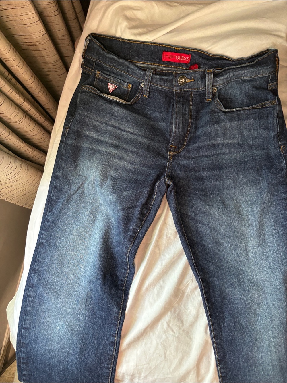 Guess Jeans Men’s Lincoln Slim Straight 33x30 Dark Wash Stretch Denim